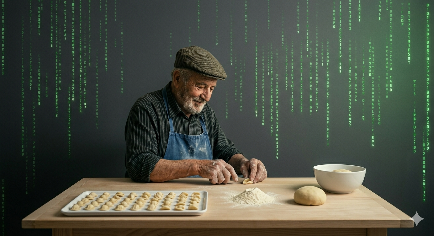 Rocco sta preparando le orecchiette alla cyber per noi.